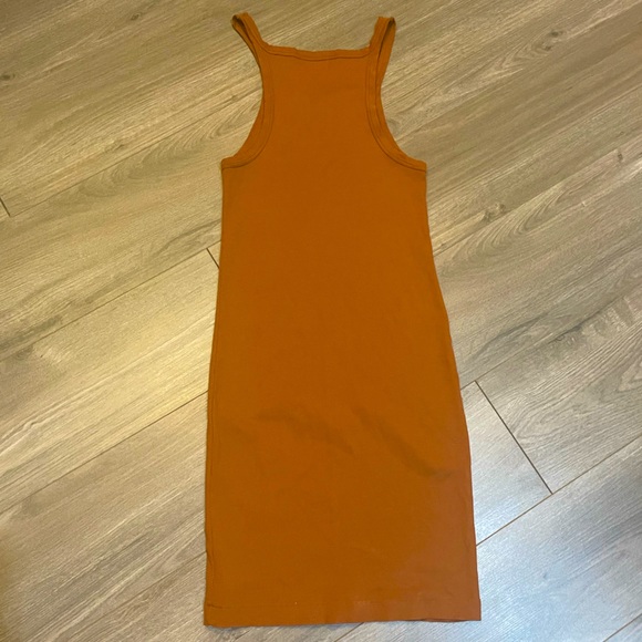 Denim Forum rubbed mini dress, burnt orange, size L - Picture 3 of 4
